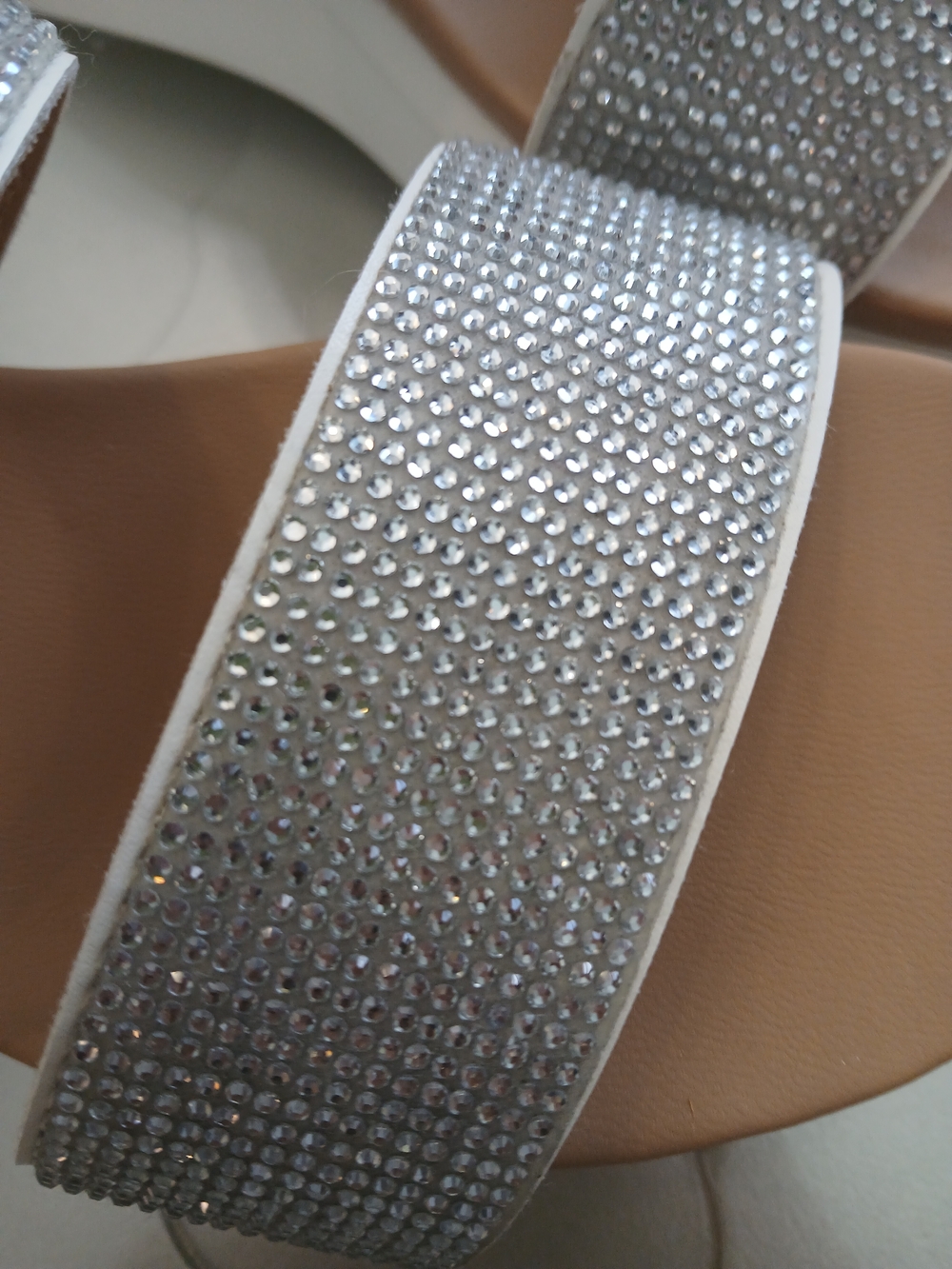Daisy Fuentes Double-Strap Rhinestone Slide Sandal - Picture 4 of 5